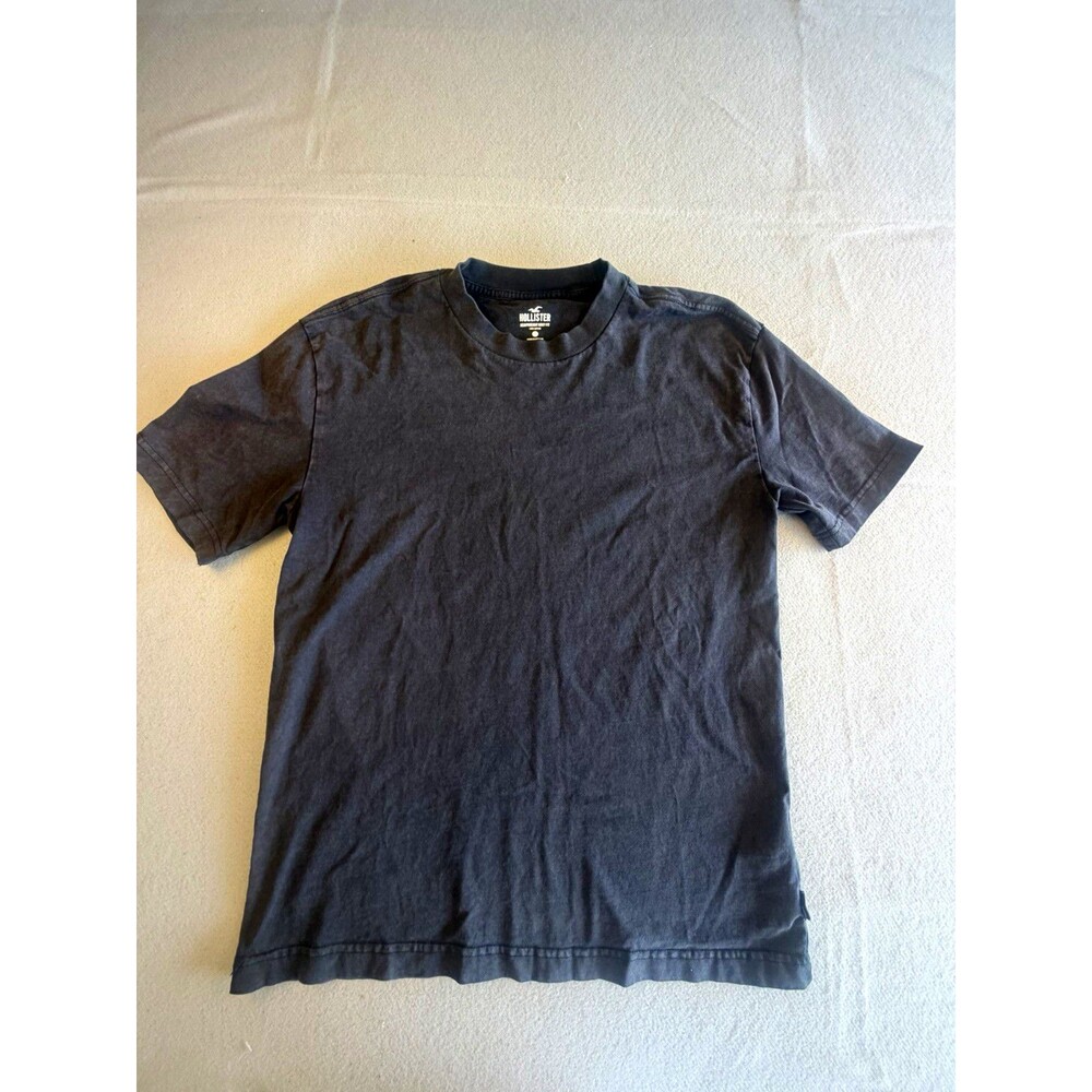 Hollister Men's Black Cotton Knit Heavyweight Boxy Fit Crew Neck Tee S SS